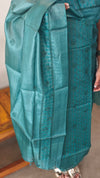 Peacock green tussar silk suit