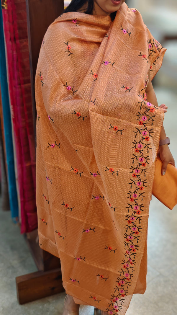 Dusty peach silky kota suit
