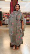 Grey desi tussar silk suit