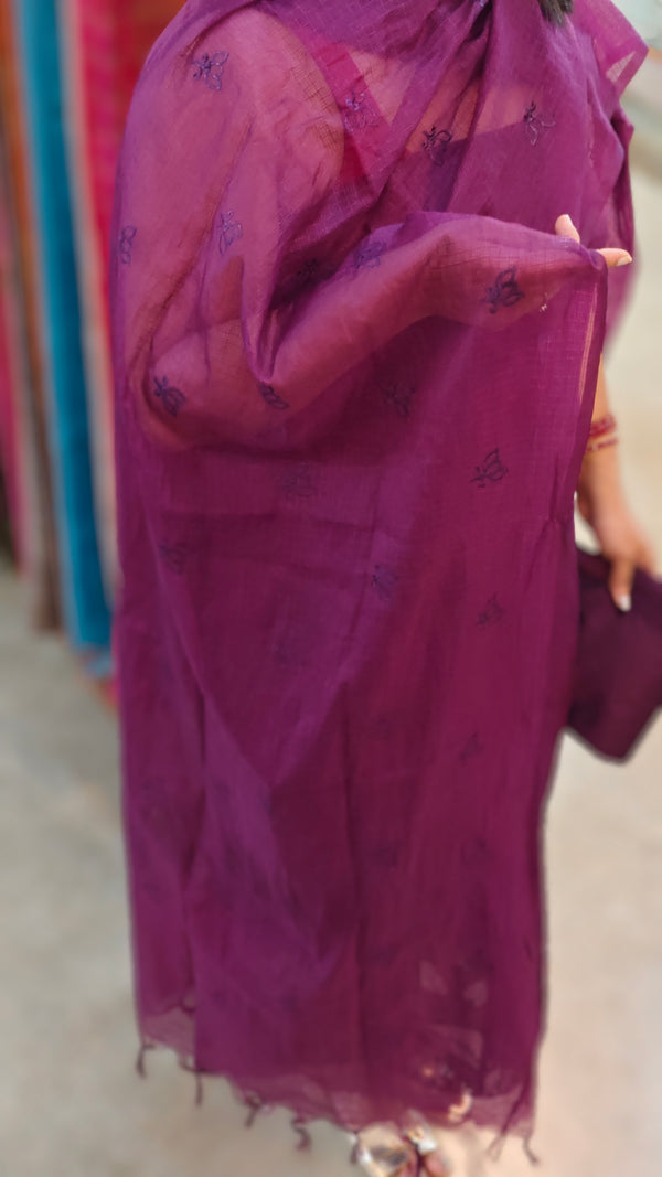Purple silky kota suit
