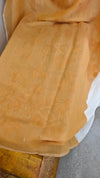 Off white and mustard jamdani saree