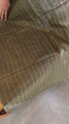 Blush pink and green tussar silk saree - 4D98