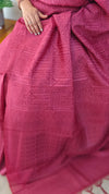 Dark peach tussar silk saree