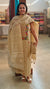 Light beige linen chanderi suit- Hand embroidered yoke