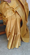 Golden yellow tussar silk saree - B592