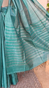 Peacock green tussar silk saree - 3754