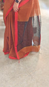 Brown Muslin silk saree