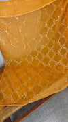 Mustard and rust orange viscoe organza saree