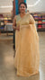 Beige linen silk saree