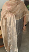 Grey banarasi jacquard suit