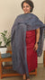 Dark red and grey tussar silk suit