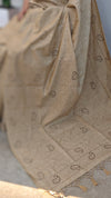 Beige semi tussar silk saree
