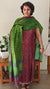 Block printed mauve and green tussar silk suit