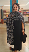 Black georgette embroidered suit