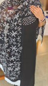 Black georgette embroidered suit