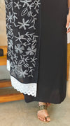 Black georgette embroidered suit