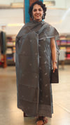 Grey cotton silk cutwork suit