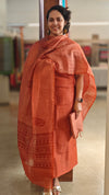 Rust orange Linen salwar suit