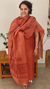 Rust orange Linen salwar suit