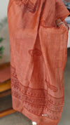 Rust orange Linen salwar suit