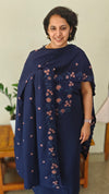 Blue cross stitch embroidered suit