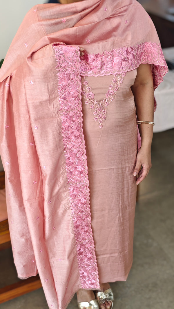 Dusty peach satin suit