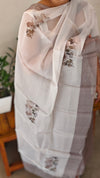 Grey shade organza salwar suit