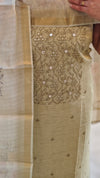 Green tissue linen embroidered suit - TSL42