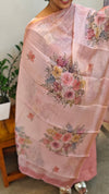 Pink tissue linen embroidered suit - TSL42