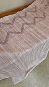 Rosy beige semi blended jute saree