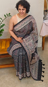 Black blended chanderi saree