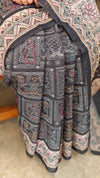 Black blended chanderi saree