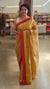 Beige cotton silk saree