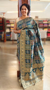 Turquoise gharchola silk saree