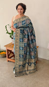 Turquoise gharchola silk saree