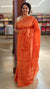 Burnt orange tussar silk saree