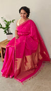 Magenta kanchipuram art silk saree