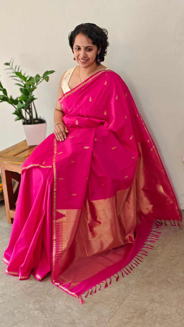Magenta kanchipuram art silk saree