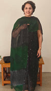 Black and green super net kota suit