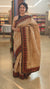 Beige jute silk saree