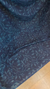 Indigo block print cotton saree
