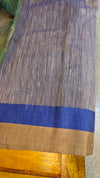 Blue and green jute woven saree