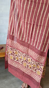 Cream and mauve ajrakh printed cotton suit - 86GTR