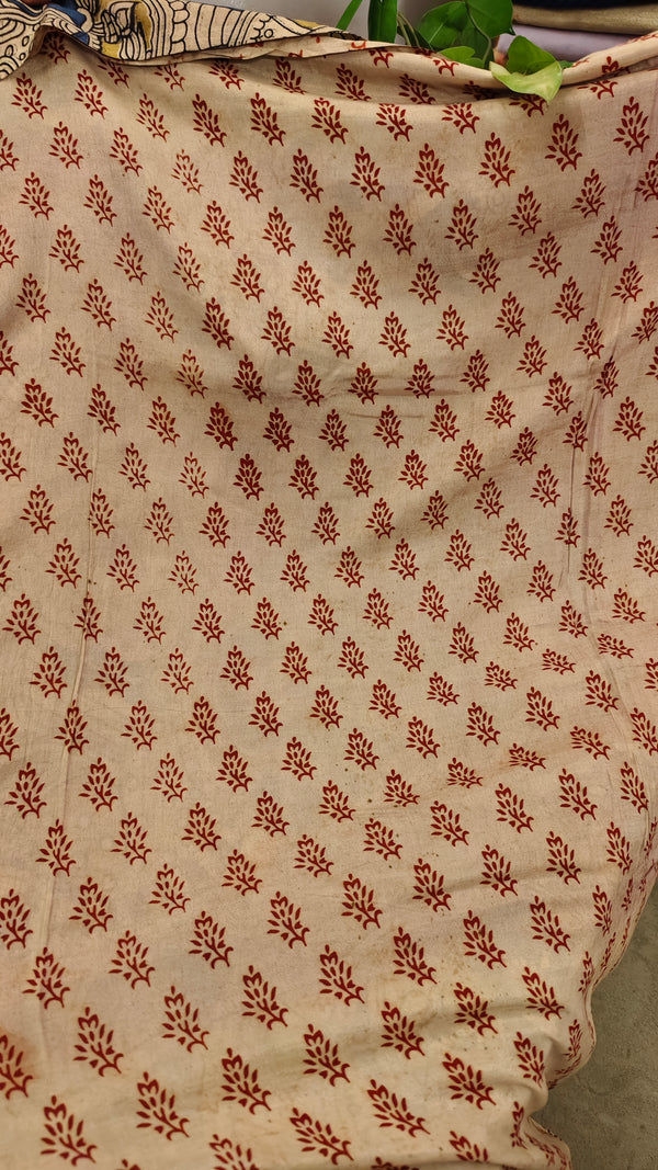 Wine shade Kalamkari silk saree