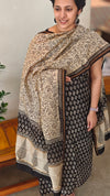 Black and beige chanderi salwar suit