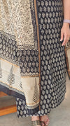 Black and beige chanderi salwar suit