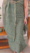 Moss green kota doria suit