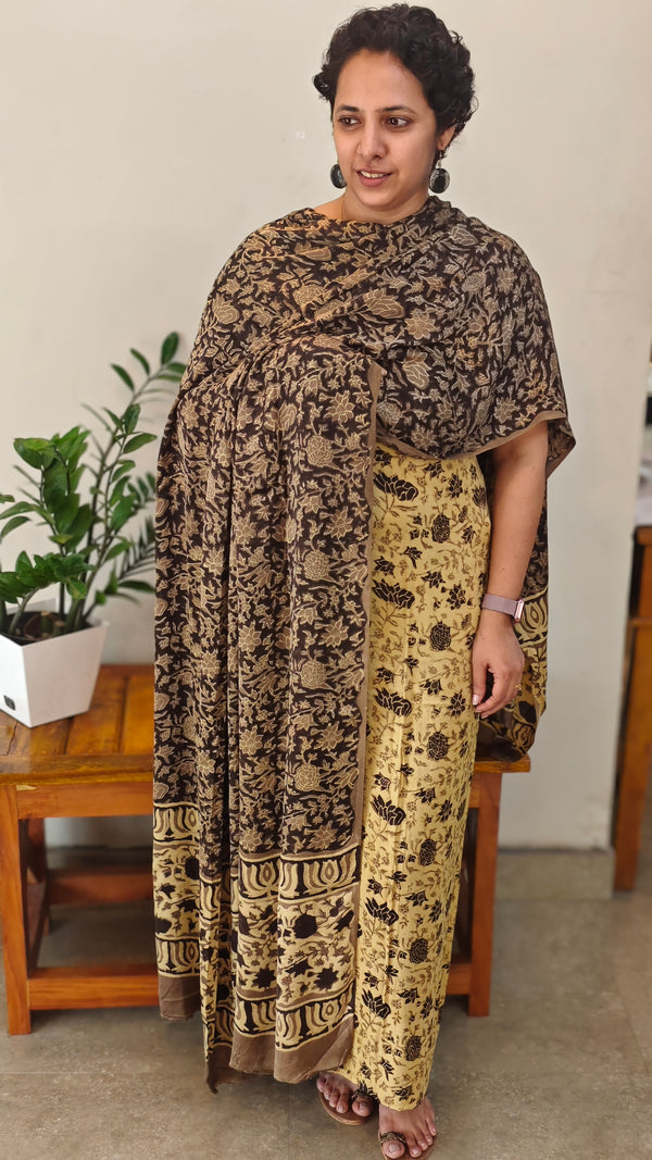 Ajrakh printed modal silk suit