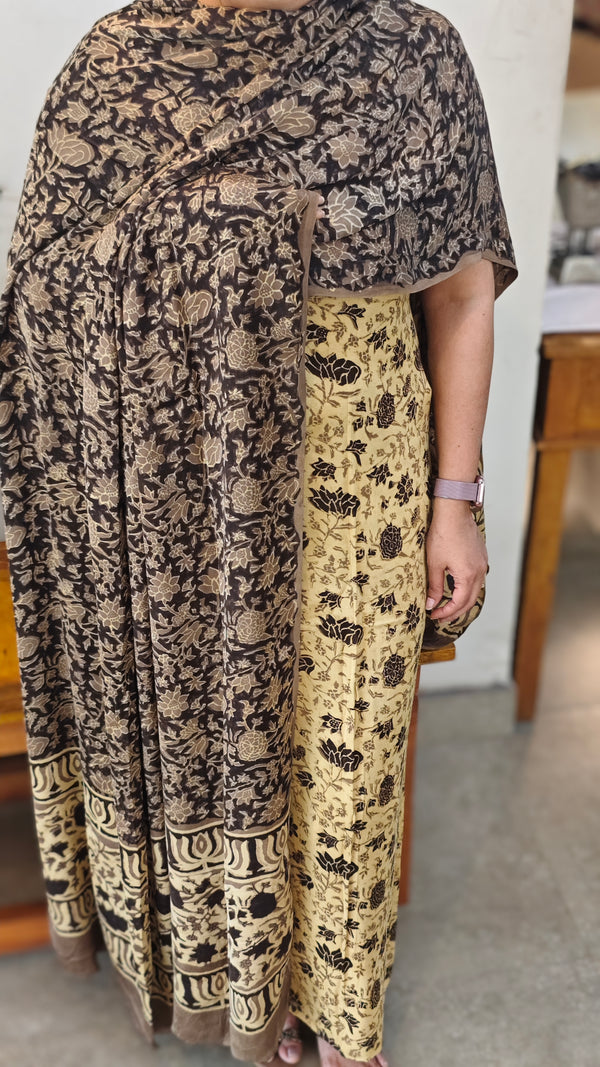 Ajrakh printed modal silk suit