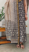 Black and beige maheshwari suit